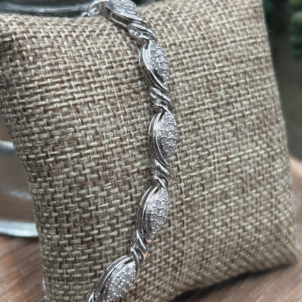 Sterling & Diamond Tennis Bracelet