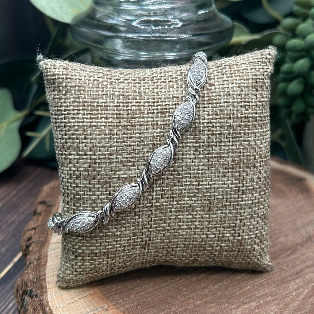Sterling & Diamond Tennis Bracelet