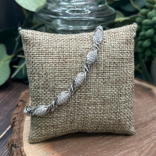 Sterling & Diamond Tennis Bracelet