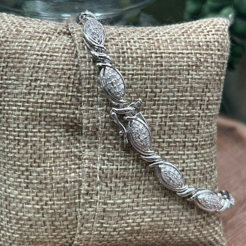 Sterling & Diamond Tennis Bracelet