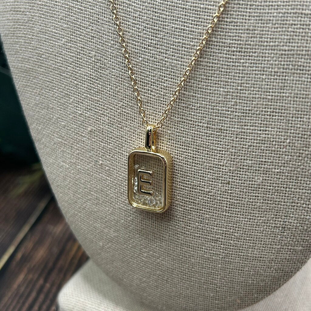 Gorjana CZ E Pendant Necklace