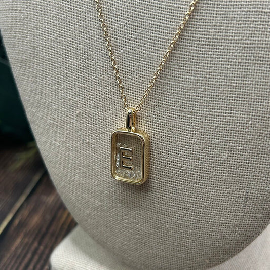 Gorjana CZ E Pendant Necklace