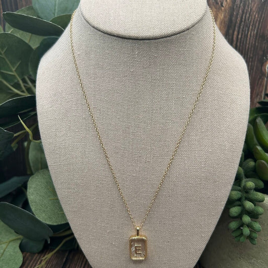 Gorjana CZ E Pendant Necklace