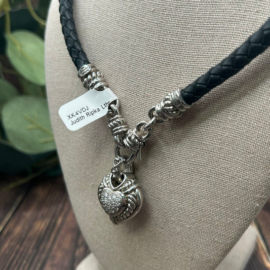 Judith Ripka Leather Heart Necklace