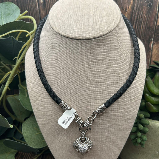 Judith Ripka Leather Heart Necklace
