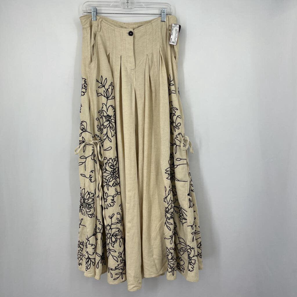 FP Wide Leg Floral Embroidered Pant