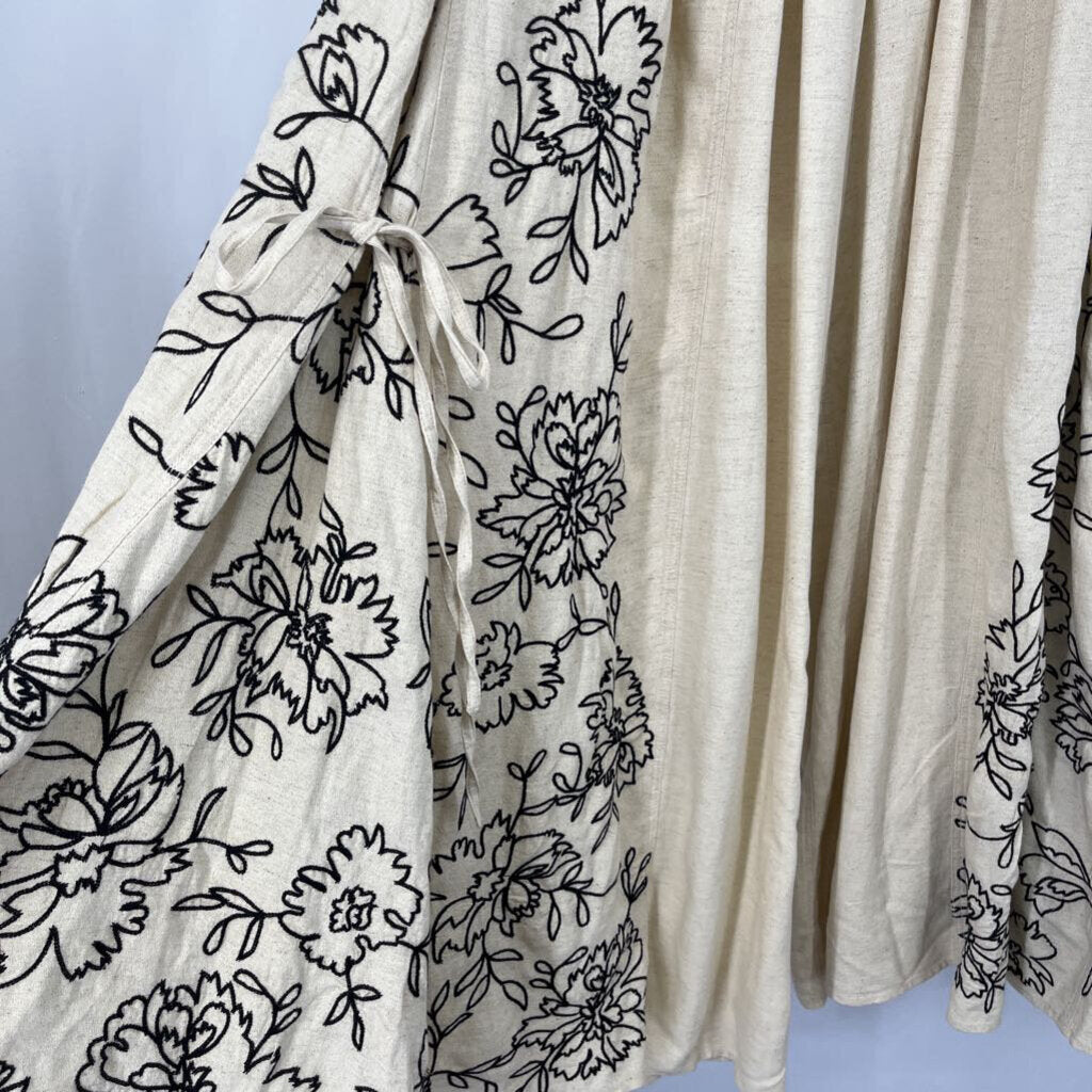 FP Wide Leg Floral Embroidered Pant