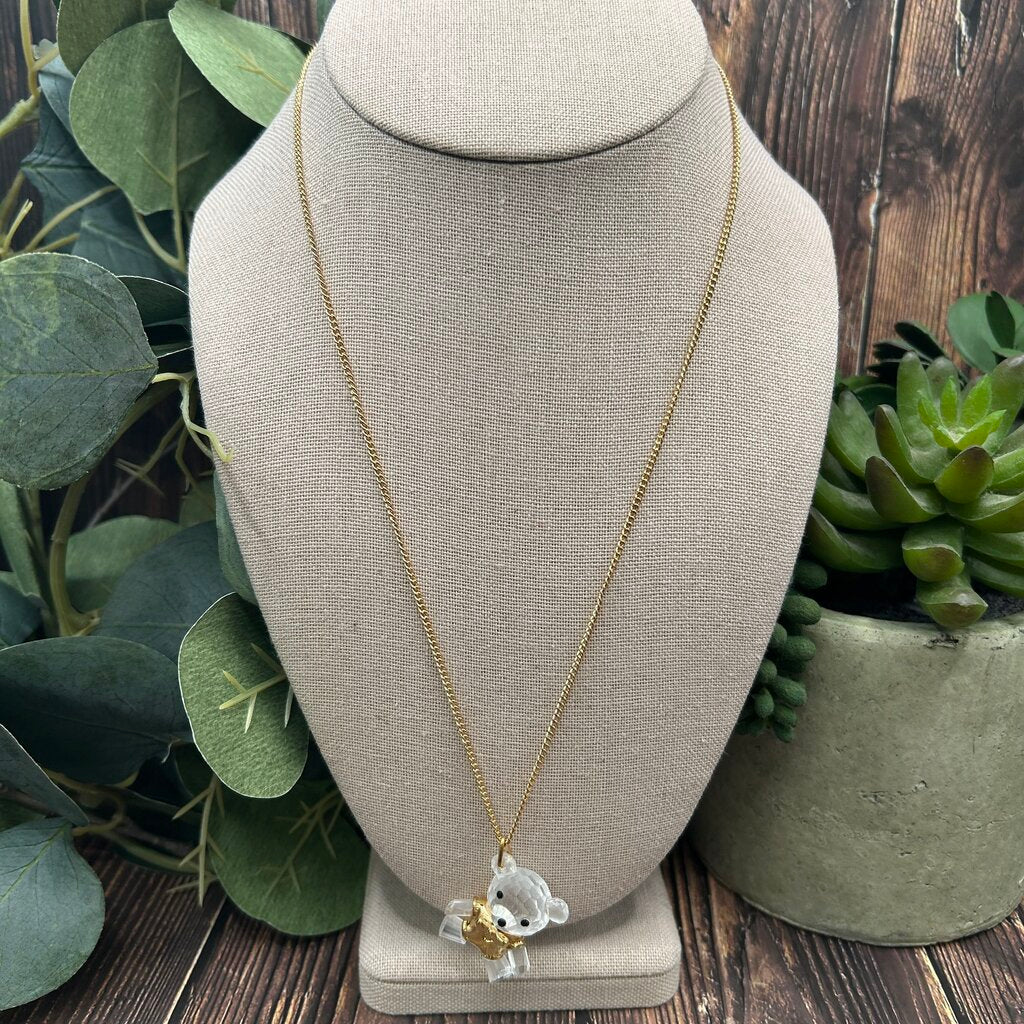 Swarovski Crystal Teddy Bear Necklace