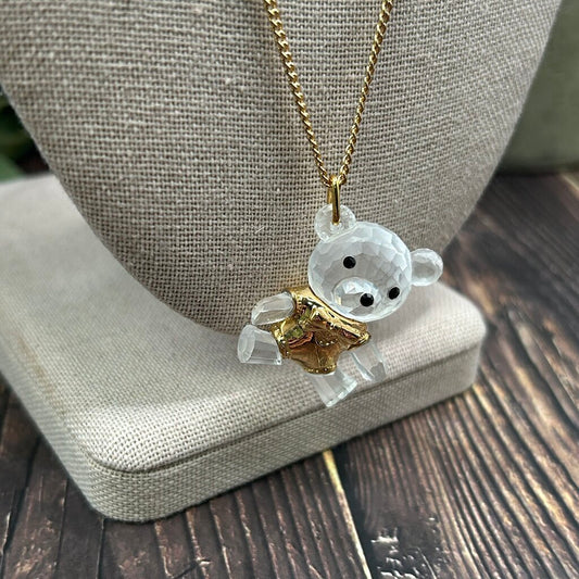 Swarovski Crystal Teddy Bear Necklace