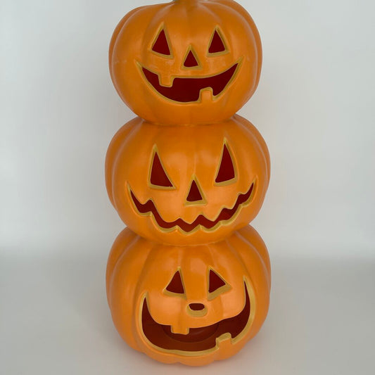 Plastic Tiered Jack O Lantern Figure