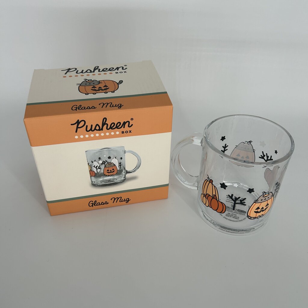 Pusheen Jack O Lantern Glass Mug