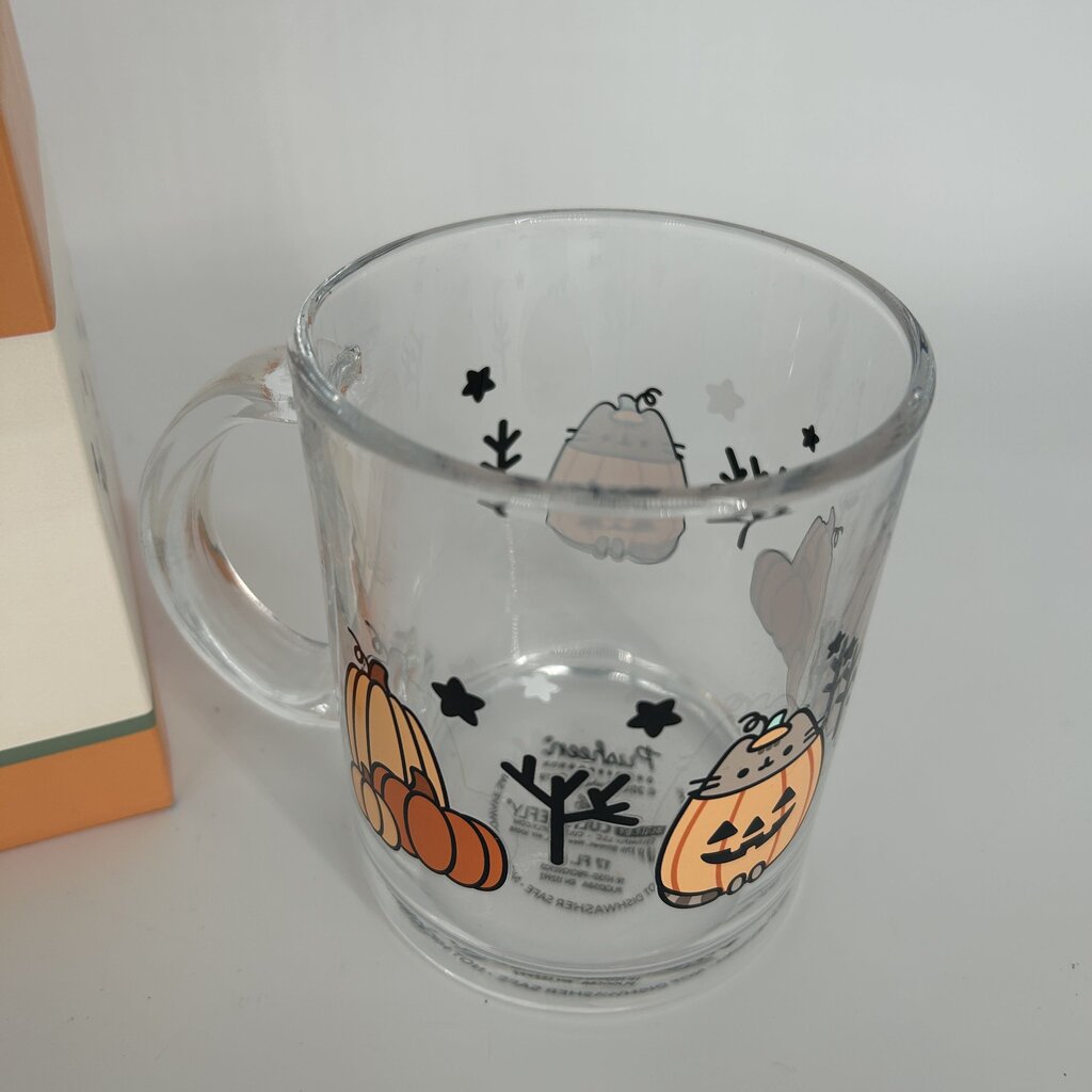 Pusheen Jack O Lantern Glass Mug
