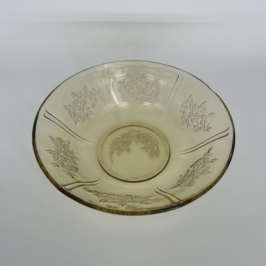 Floral Depression Glass Bowl