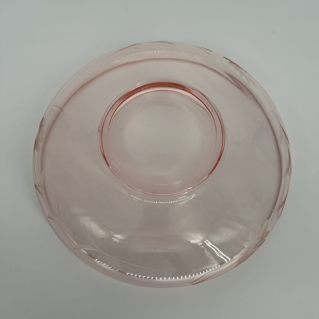 Floral Etched Glass Bowl