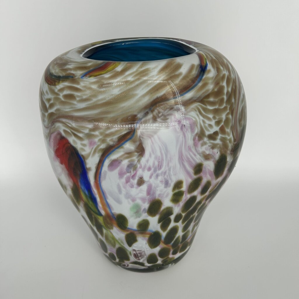 Seeded Blown Glass Vase
