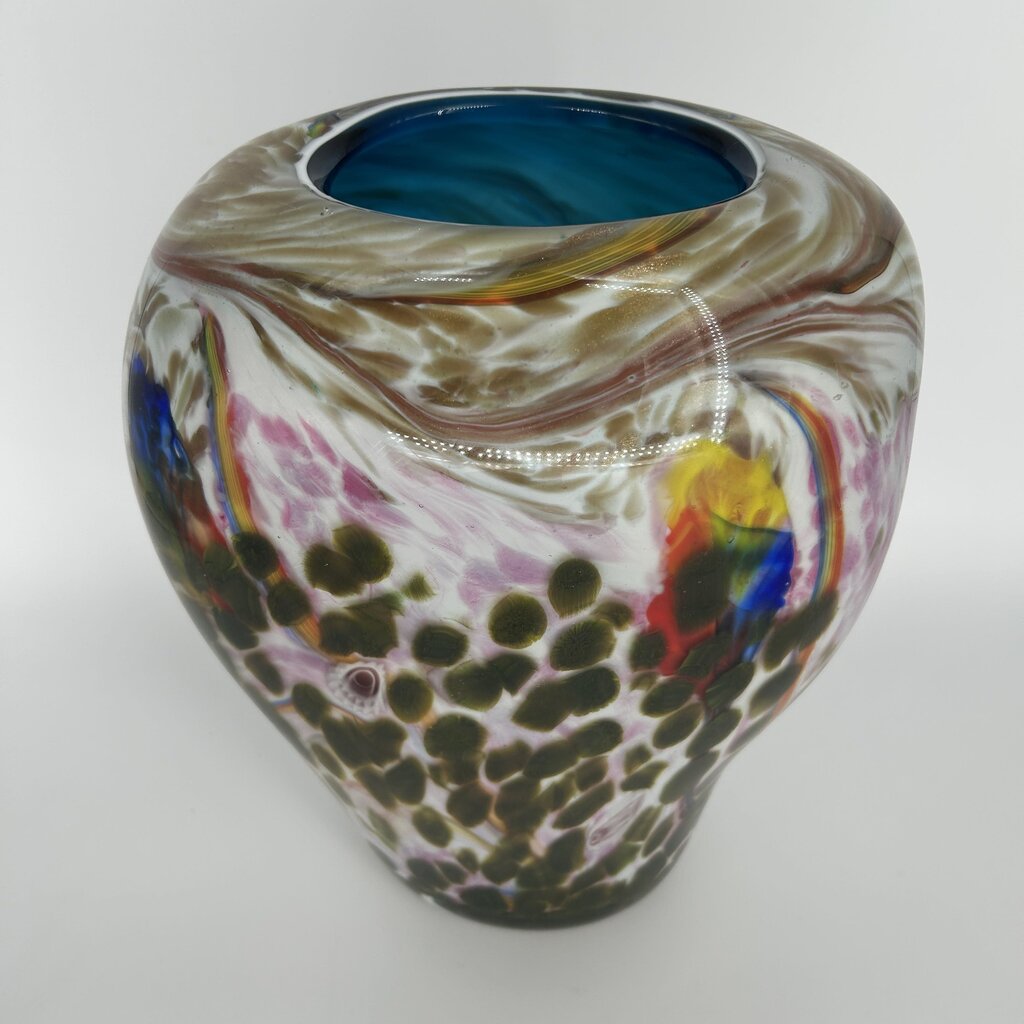 Seeded Blown Glass Vase