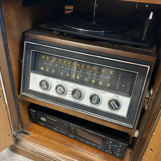Vintage Record Player Side Table