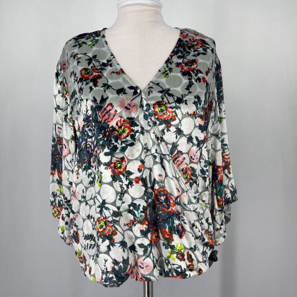 Maeve S/s Floral Velour Shirt