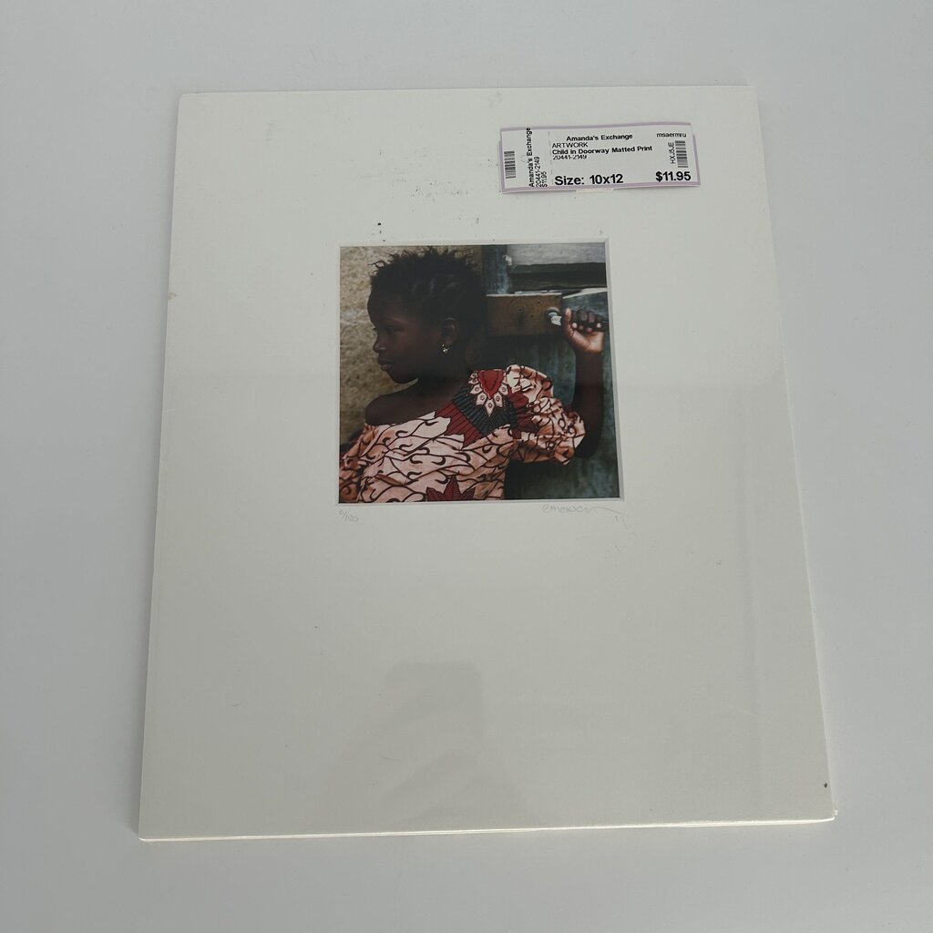 Child in Doorway Matted Print