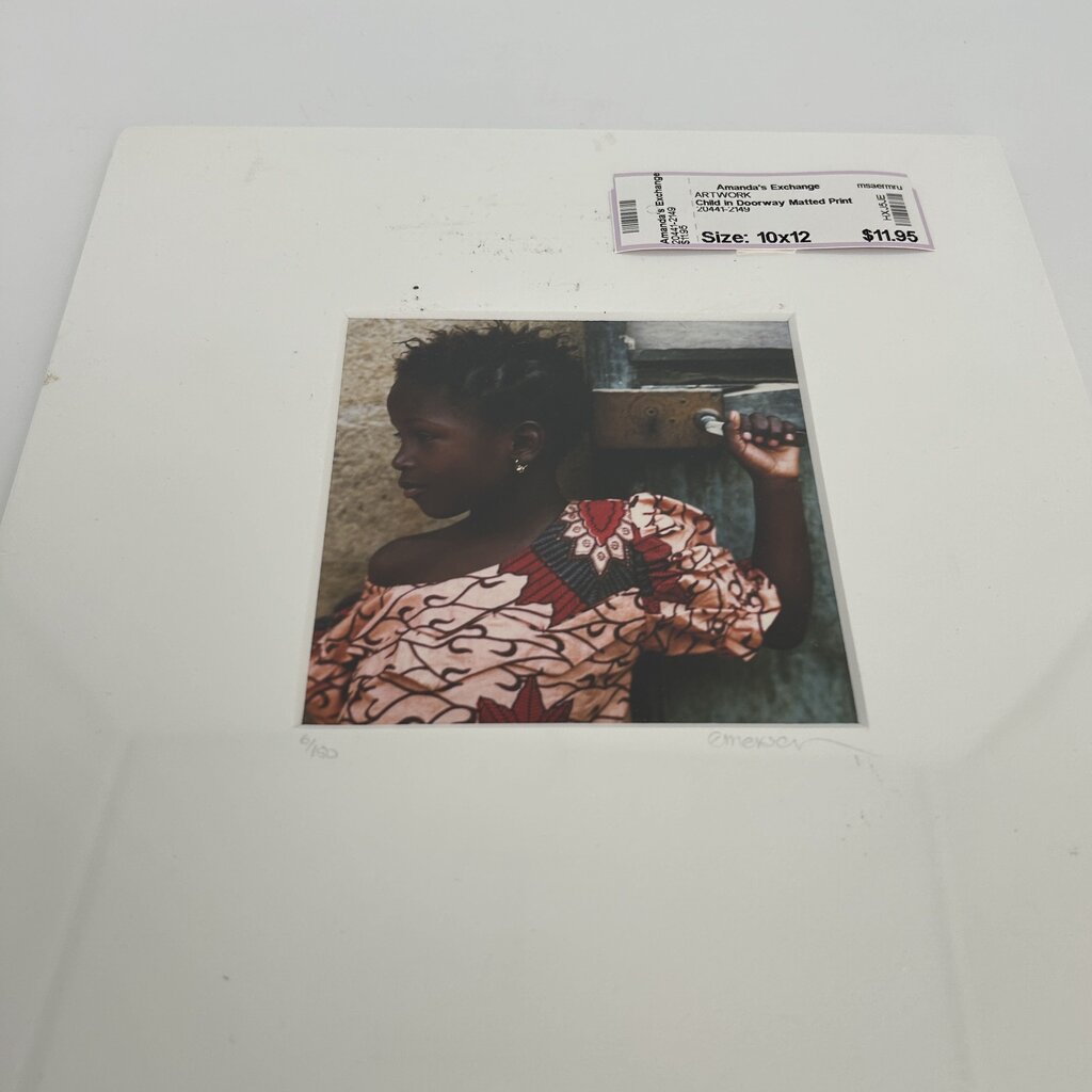 Child in Doorway Matted Print