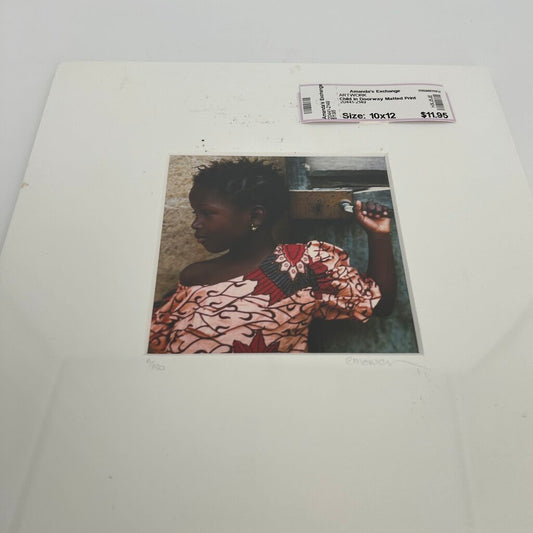 Child in Doorway Matted Print