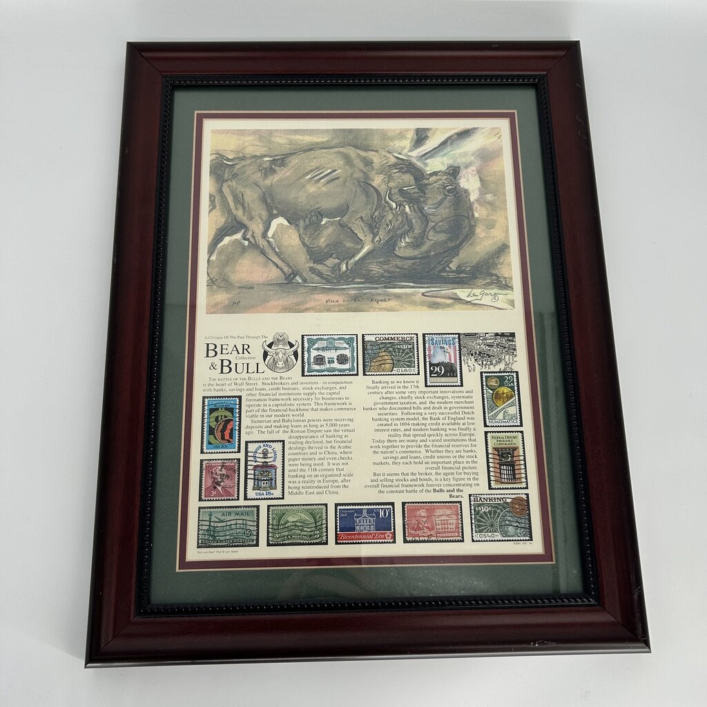Framed Bear & Bull Print