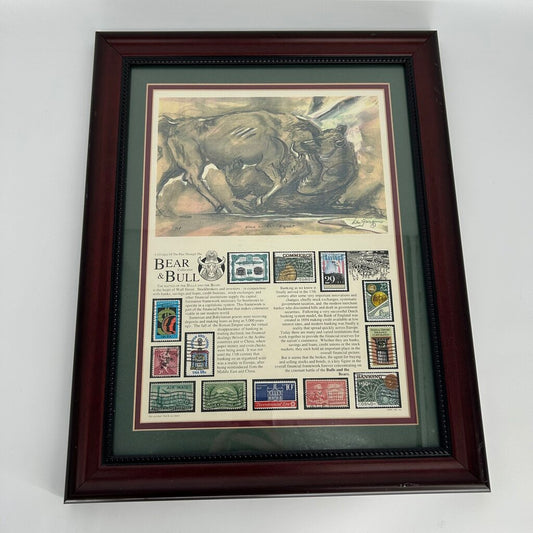 Framed Bear & Bull Print