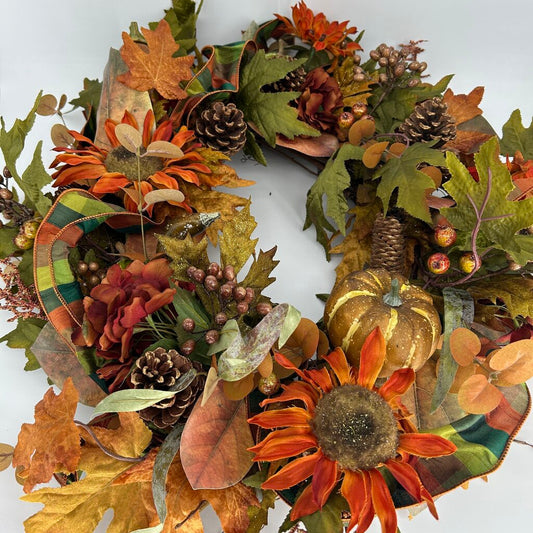 Faux Pumpkin Wreath