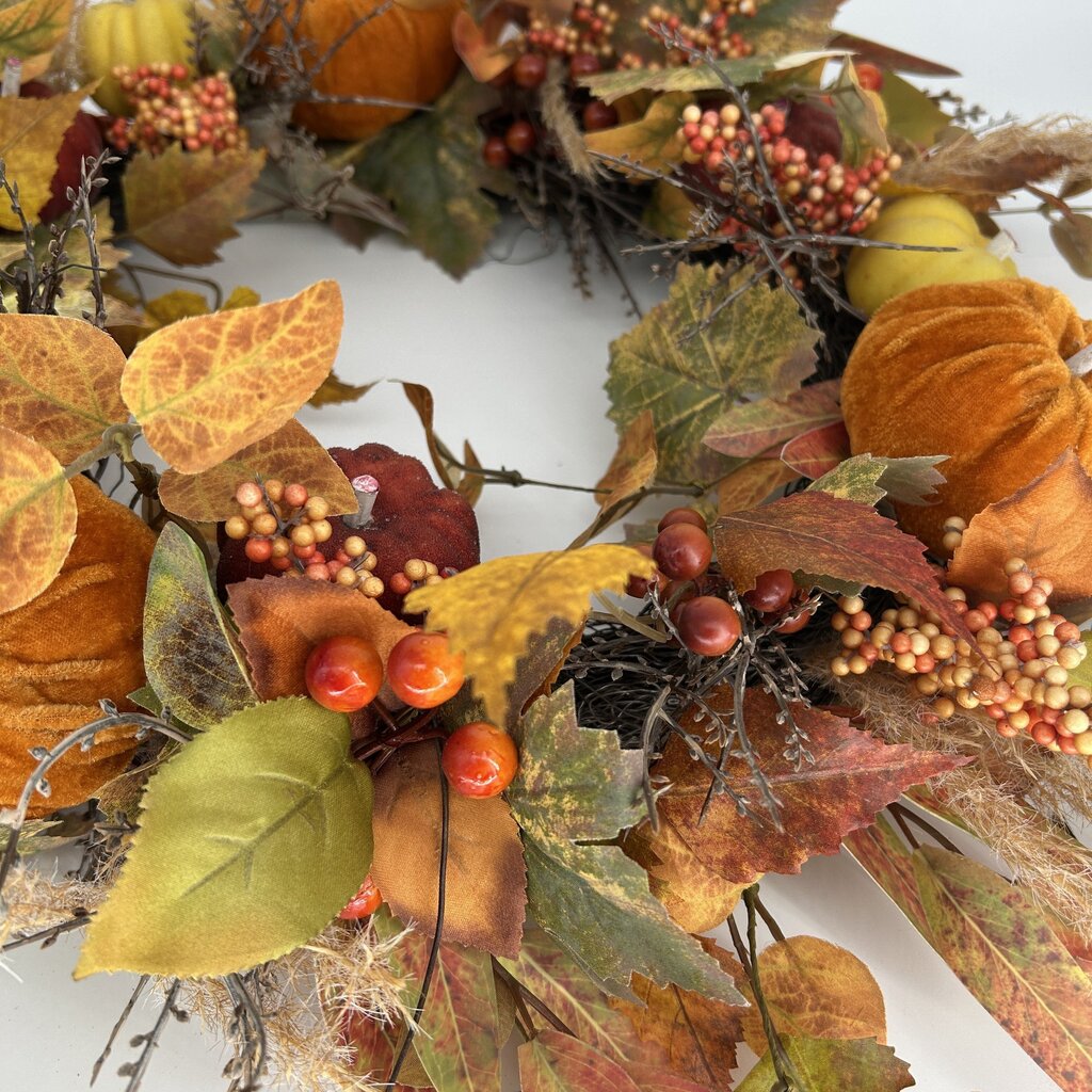Faux Pumpkin Wreath