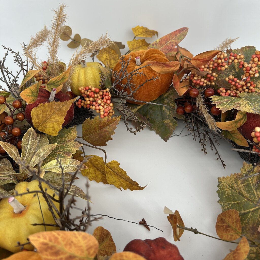 Faux Pumpkin Wreath