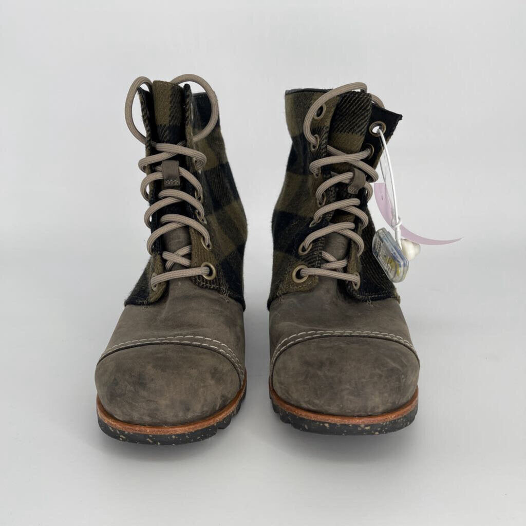 Sorel Plaid Flannel Wedge Bootie