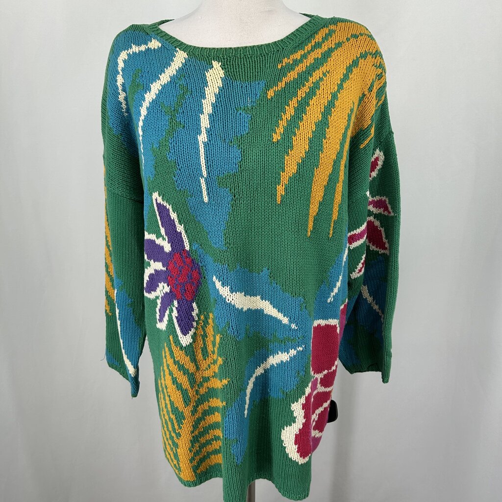 L/s Floral Sweater Over-size