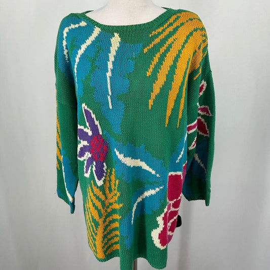 L/s Floral Sweater Over-size