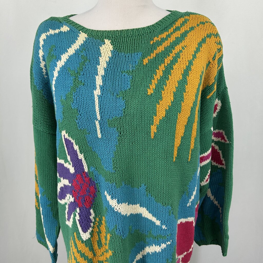 L/s Floral Sweater Over-size