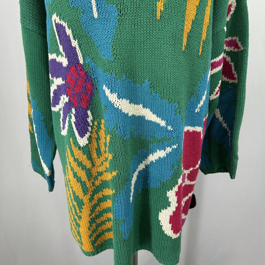 L/s Floral Sweater Over-size
