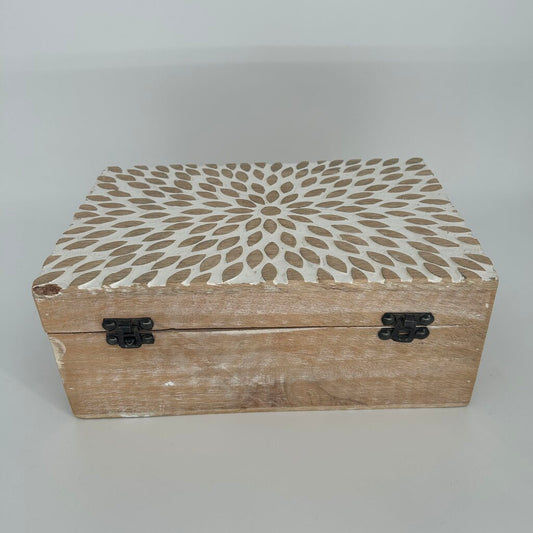 Wooden Floral Carved Box