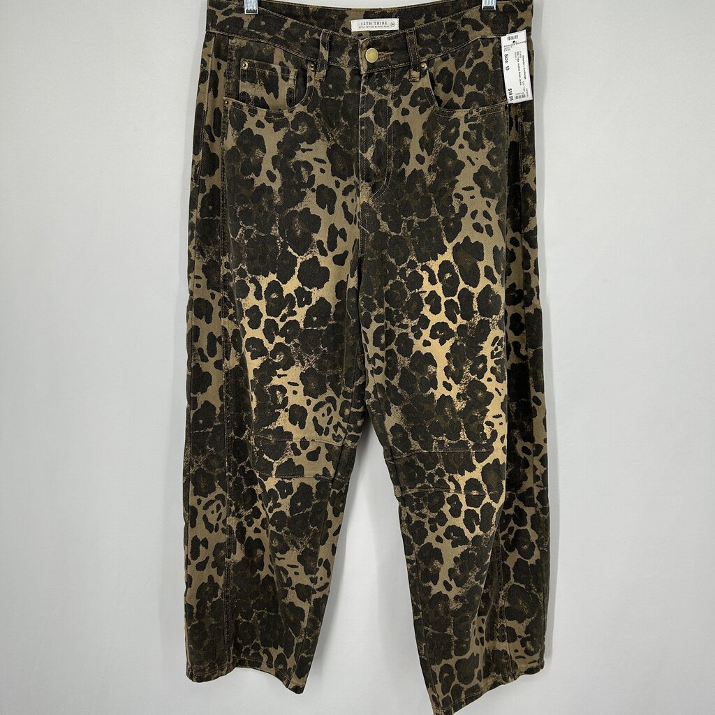 12th Tribe Animal Print Jeans