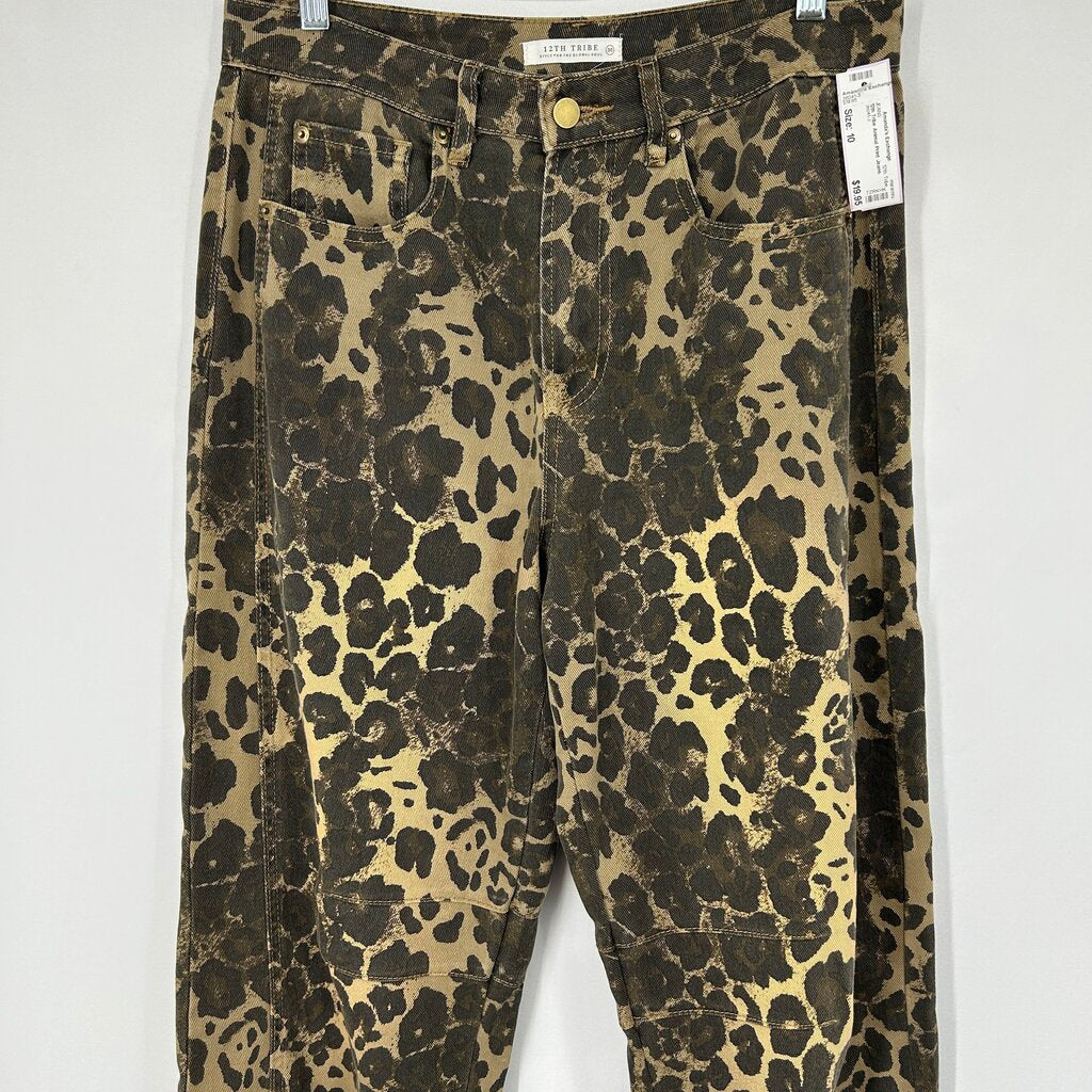 12th Tribe Animal Print Jeans