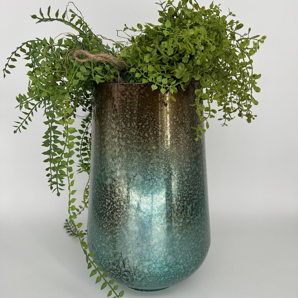 Trailing Foliage in Mottled Glass Vase