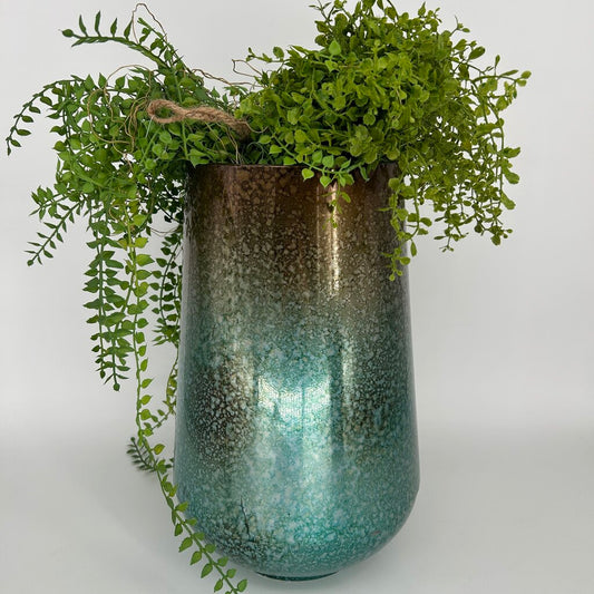 Trailing Foliage in Mottled Glass Vase