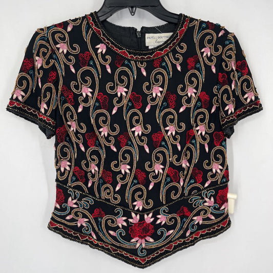 Papell Boutique Beaded Silk Shirt