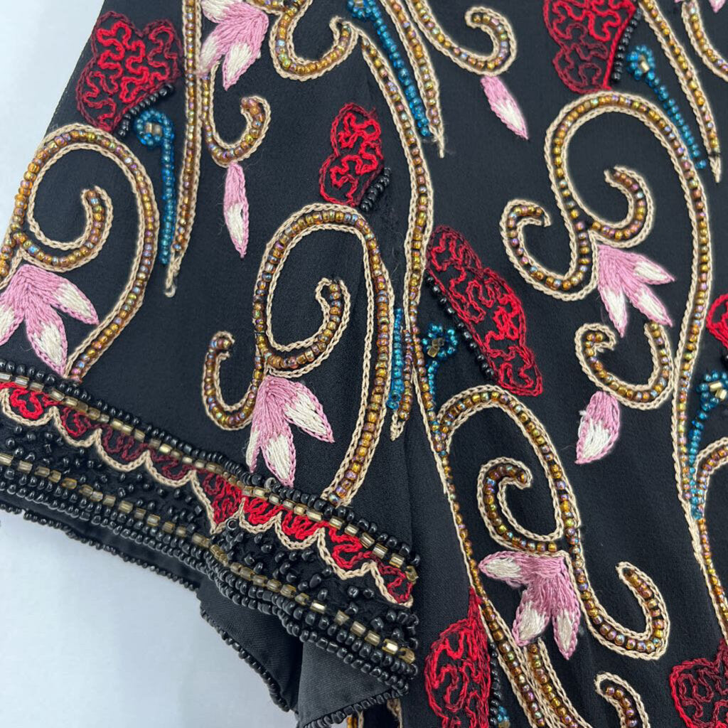 Papell Boutique Beaded Silk Shirt