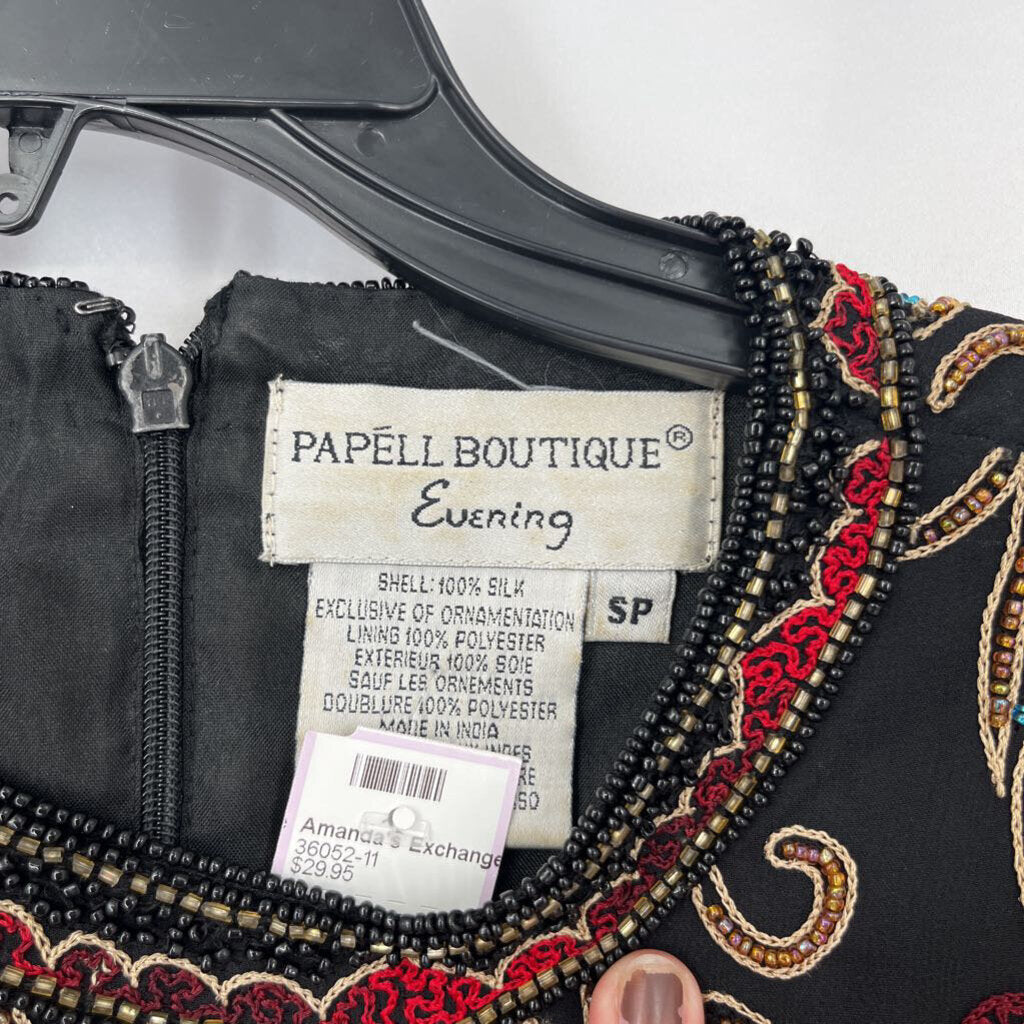 Papell Boutique Beaded Silk Shirt