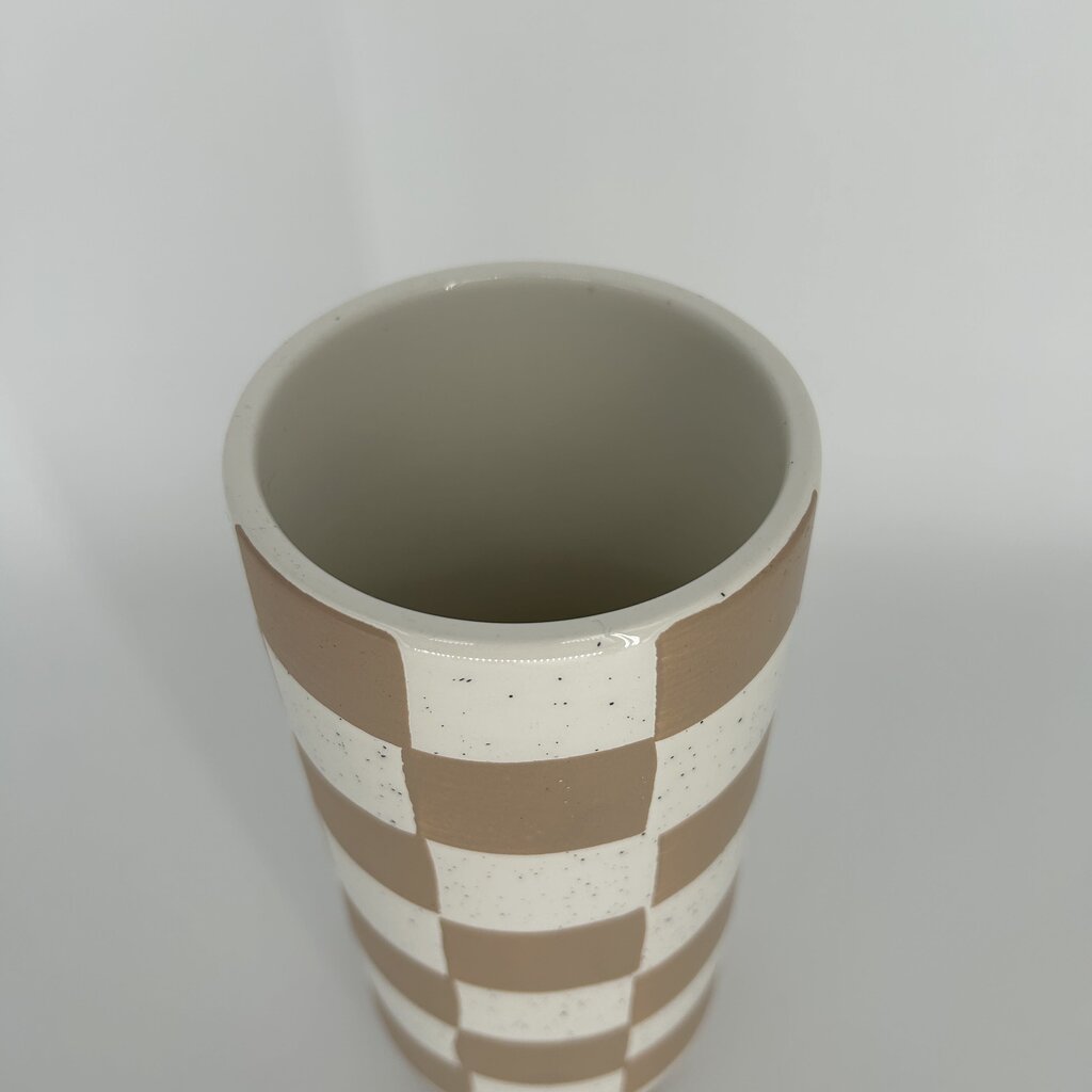 Checkered Ceramic Vase