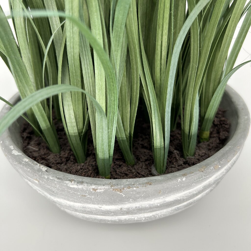 Faux Grass in Concrete Pot