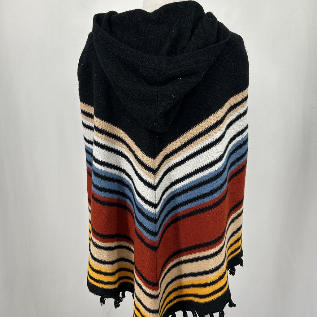 Donnkenny Striped Poncho