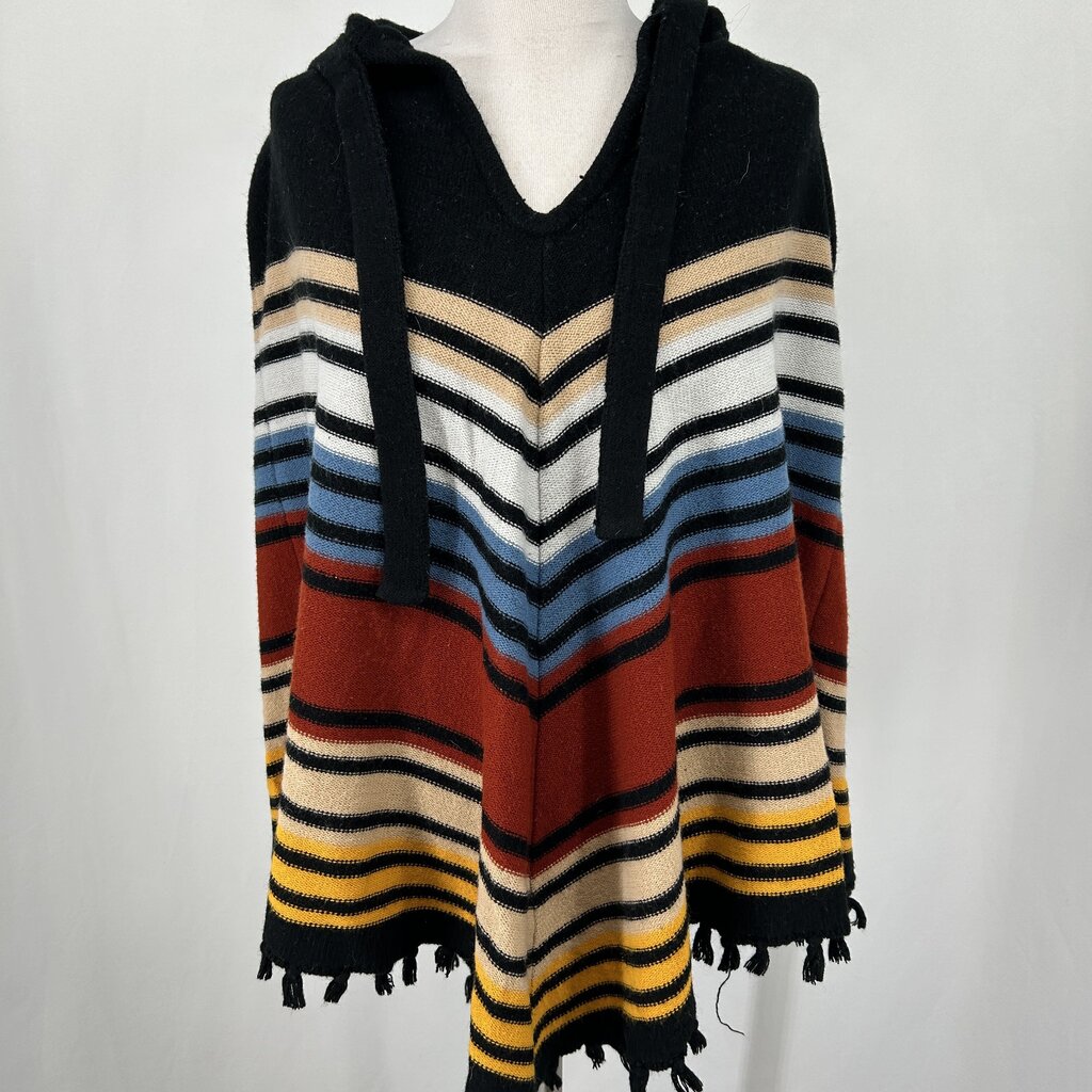 Donnkenny Striped Poncho