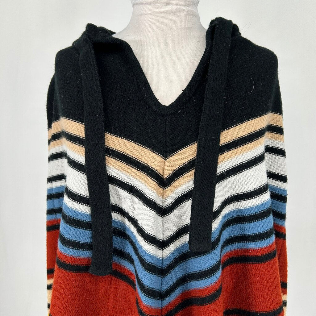 Donnkenny Striped Poncho