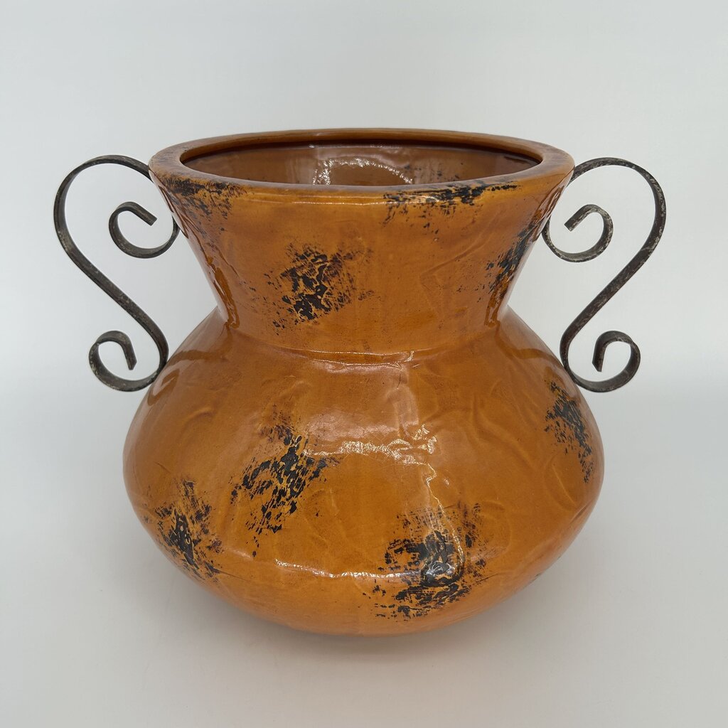 Scroll Handled Distressed Pot