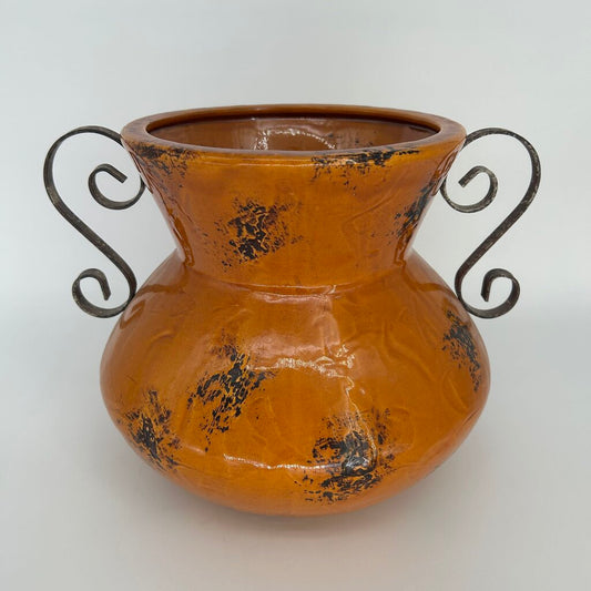 Scroll Handled Distressed Pot